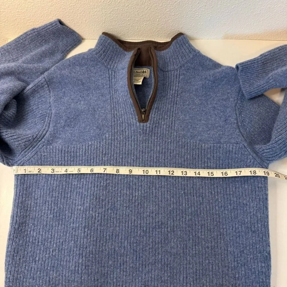 LL Bean Wool Waterfowl Quarter Zip Sweater Size‎ Medium